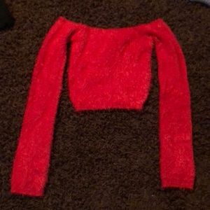 Red Fuzzy long sleeve